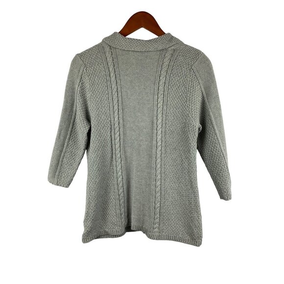 Heather B Womens Cable Knit Cardigan Sweater S - Picture 2 of 4